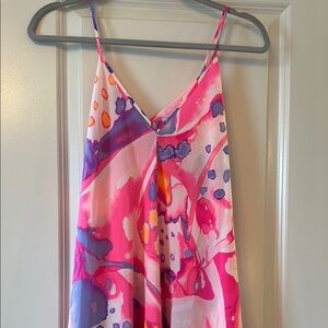 Lilly Pulitzer NWOT silk asymmetrical hem Spaghetti Strap Dress. Small